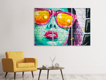 Laden Sie das Bild in den Galerie-Viewer, Leinwandbild 3-teilig Coole Graffiti-Wand