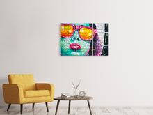 Laden Sie das Bild in den Galerie-Viewer, Leinwandbild 3-teilig Coole Graffiti-Wand