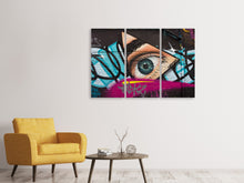 Laden Sie das Bild in den Galerie-Viewer, Leinwandbild 3-teilig Street Art Das Auge