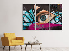 Laden Sie das Bild in den Galerie-Viewer, Leinwandbild 3-teilig Street Art Das Auge