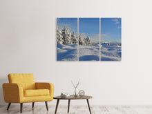 Laden Sie das Bild in den Galerie-Viewer, Leinwandbild 3-teilig Schöne Schnee Landschaft