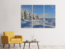 Laden Sie das Bild in den Galerie-Viewer, Leinwandbild 3-teilig Schöne Schnee Landschaft