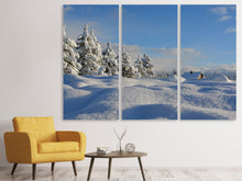Laden Sie das Bild in den Galerie-Viewer, Leinwandbild 3-teilig Schöne Schnee Landschaft