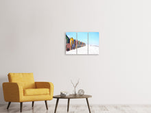 Laden Sie das Bild in den Galerie-Viewer, Leinwandbild 3-teilig Bunte Strandhäuser