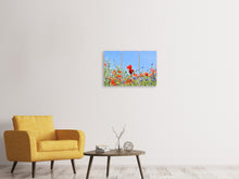 Laden Sie das Bild in den Galerie-Viewer, Leinwandbild 3-teilig Der Mohn in der Blumenwiese