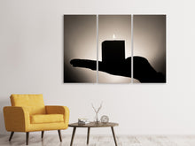 Laden Sie das Bild in den Galerie-Viewer, Leinwandbild 3-teilig Aroma Kerze