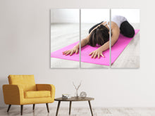 Laden Sie das Bild in den Galerie-Viewer, Leinwandbild 3-teilig Yoga Übung