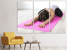 Laden Sie das Bild in den Galerie-Viewer, Leinwandbild 3-teilig Yoga Übung