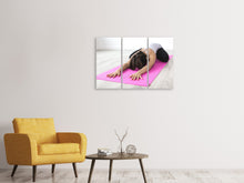 Laden Sie das Bild in den Galerie-Viewer, Leinwandbild 3-teilig Yoga Übung