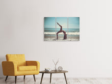 Laden Sie das Bild in den Galerie-Viewer, Leinwandbild 3-teilig Strand Gymnastik