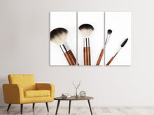 Laden Sie das Bild in den Galerie-Viewer, Leinwandbild 3-teilig Make-up Pinsel