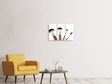 Laden Sie das Bild in den Galerie-Viewer, Leinwandbild 3-teilig Make-up Pinsel