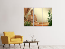 Laden Sie das Bild in den Galerie-Viewer, Leinwandbild 3-teilig XL Buddha
