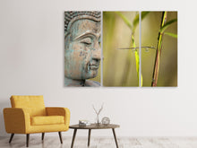 Laden Sie das Bild in den Galerie-Viewer, Leinwandbild 3-teilig XL Buddha Kopf