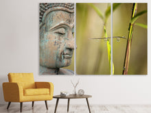Laden Sie das Bild in den Galerie-Viewer, Leinwandbild 3-teilig XL Buddha Kopf