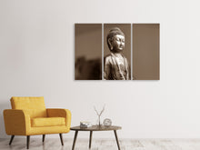 Laden Sie das Bild in den Galerie-Viewer, Leinwandbild 3-teilig Buddha in Meditation XL