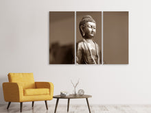 Laden Sie das Bild in den Galerie-Viewer, Leinwandbild 3-teilig Buddha in Meditation XL