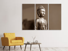 Laden Sie das Bild in den Galerie-Viewer, Leinwandbild 3-teilig Buddha in Meditation XL