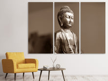 Laden Sie das Bild in den Galerie-Viewer, Leinwandbild 3-teilig Buddha in Meditation XL