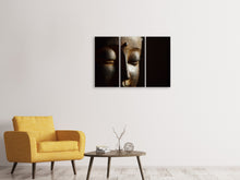 Laden Sie das Bild in den Galerie-Viewer, Leinwandbild 3-teilig Close up Buddha Kopf