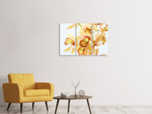 Laden Sie das Bild in den Galerie-Viewer, Leinwandbild 3-teilig Gelbe Orchidee