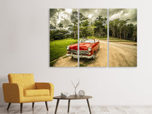 Laden Sie das Bild in den Galerie-Viewer, Leinwandbild 3-teilig Ein Oldtimer in Kuba