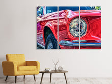 Laden Sie das Bild in den Galerie-Viewer, Leinwandbild 3-teilig Roter Oldtimer