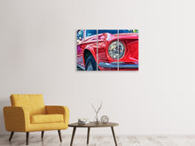 Laden Sie das Bild in den Galerie-Viewer, Leinwandbild 3-teilig Roter Oldtimer