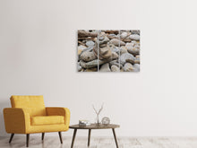 Laden Sie das Bild in den Galerie-Viewer, Leinwandbild 3-teilig Steinstapel XL