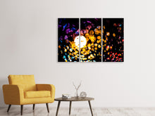 Laden Sie das Bild in den Galerie-Viewer, Leinwandbild 3-teilig Abstraktes Lichtspiel in Farbe