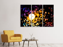 Laden Sie das Bild in den Galerie-Viewer, Leinwandbild 3-teilig Abstraktes Lichtspiel in Farbe