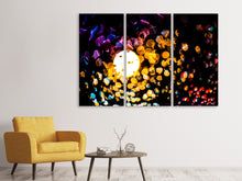 Laden Sie das Bild in den Galerie-Viewer, Leinwandbild 3-teilig Abstraktes Lichtspiel in Farbe