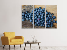 Laden Sie das Bild in den Galerie-Viewer, Leinwandbild 3-teilig Frische Heidelbeeren