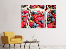 Laden Sie das Bild in den Galerie-Viewer, Leinwandbild 3-teilig Schalen mit Beeren
