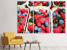 Laden Sie das Bild in den Galerie-Viewer, Leinwandbild 3-teilig Schalen mit Beeren