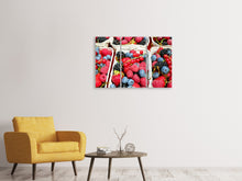 Laden Sie das Bild in den Galerie-Viewer, Leinwandbild 3-teilig Schalen mit Beeren