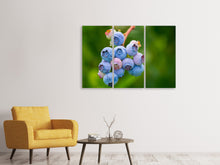 Laden Sie das Bild in den Galerie-Viewer, Leinwandbild 3-teilig Heidelbeeren in der Natur