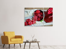 Laden Sie das Bild in den Galerie-Viewer, Leinwandbild 3-teilig Frische Himbeeren