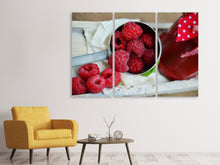 Laden Sie das Bild in den Galerie-Viewer, Leinwandbild 3-teilig Frische Himbeeren