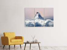 Laden Sie das Bild in den Galerie-Viewer, Leinwandbild 3-teilig Matterhorn in Wolken