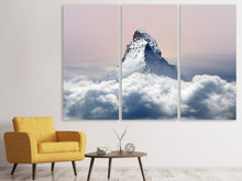 Laden Sie das Bild in den Galerie-Viewer, Leinwandbild 3-teilig Matterhorn in Wolken