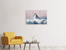 Laden Sie das Bild in den Galerie-Viewer, Leinwandbild 3-teilig Matterhorn in Wolken