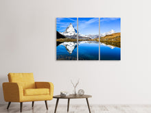 Laden Sie das Bild in den Galerie-Viewer, Leinwandbild 3-teilig Riffelsee Zermatt
