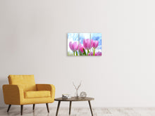 Laden Sie das Bild in den Galerie-Viewer, Leinwandbild 3-teilig Tulpen in der Natur