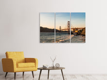 Laden Sie das Bild in den Galerie-Viewer, Leinwandbild 3-teilig An der Golden Gate Brücke