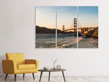 Laden Sie das Bild in den Galerie-Viewer, Leinwandbild 3-teilig An der Golden Gate Brücke