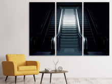 Laden Sie das Bild in den Galerie-Viewer, Leinwandbild 3-teilig Rolltreppe in der Dunkelheit