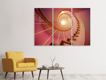 Laden Sie das Bild in den Galerie-Viewer, Leinwandbild 3-teilig Wendeltreppe in pink