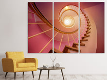 Laden Sie das Bild in den Galerie-Viewer, Leinwandbild 3-teilig Wendeltreppe in pink
