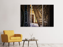 Laden Sie das Bild in den Galerie-Viewer, Leinwandbild 3-teilig Alte Treppe